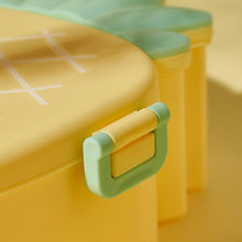 Kids Lunch Box Cute Pineapple Shaped Bento Box with Fork Spoon Snack Container Microwave Portable Office Lunch Box (1 Pc / With Spoon, Fork & Color Box) the24kgal