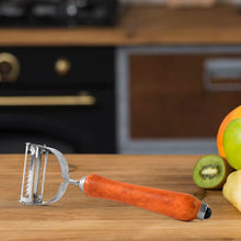Vegetable and Fruit Peeler with Wooden Handle (1 Pc) the24kgal