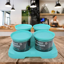 Airtight Container Jar 4 Pc Set With Stylish Tray for Kitchen Unbreakable Jar Set for Multipurpose Storage ( Mukhwas Dani ) the24kgal