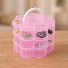 3-Layer Transparent Plastic Flower-Shaped Storage Box with 9 Grids the24kgal