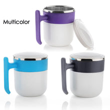 Stainless Steel Insulated Coffee/Tea Mug with Lid – Double Wall Hot Beverage Travel Cup, Milk Mug for Office & Home Use (1 Pc) the24kgal