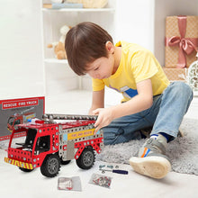 Metal DIY Fire Truck Building Blocks for Kids (Fire Truck / 292pcs of truck tool / 1 Set) the24kgal