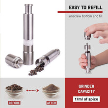 Stainless Steel Thumb Presser Salt and Pepper Grinder (1 Pc) the24kgal