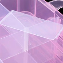 Versatile 18-Grid 3-Layer Transparent Plastic Organizer Box with Adjustable Dividers for Jewelry & Fishing Hooks the24kgal