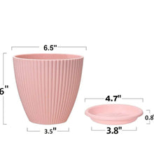 Plastic Flower Pot with Bottom Tray (5 Pcs Set) the24kgal