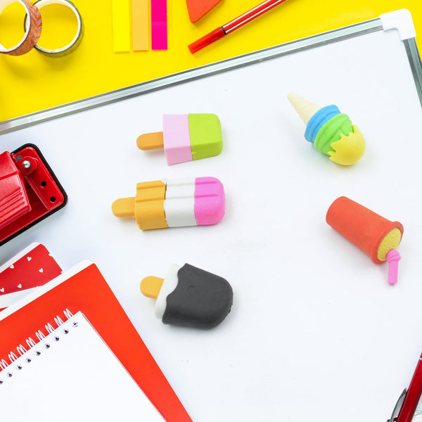 Mini Eraser Set for Kids (5 Pieces) - Fun Designs, Party Favors, School Prizes the24kgal
