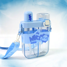 2in1 Dual Compartment Water Bottle with Straw and Adjustable Shoulder Straps (1 Pc / Multi color) the24kgal