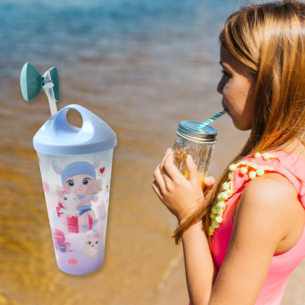 Unicorn Water Bottle with Straw & Lid for Kids (With Light) the24kgal