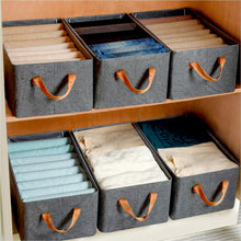FOLDABLE STORAGE BOX HANDLES, COTTON AND LINEN STORAGE BINS AND BASKETS ORGANIZER FOR NURSERY, CLOSET, BEDROOM, HOME (45 Cm) the24kgal