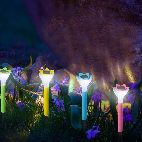 Street Light Solar Flowers Lights Road Light Flower Landscape Light Decorative Yard Lights Solar Lights Garden Stake Flower Lights Solar Landscape Light in Outdoor Spotlight (2 Pc ) the24kgal