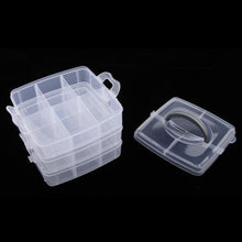 3-Tier 18 Sections Transparent Stackable Adjustable Compartment Slot Plastic Craft Storage Box the24kgal