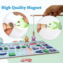 Wooden Number Puzzle Match Board and magnetic rod the24kgal