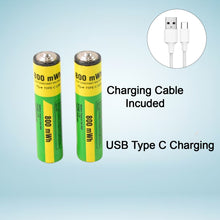 AAA Rechargeable 800 mWh Batteries With Recharging Cable (2 Pc Set) the24kgal
