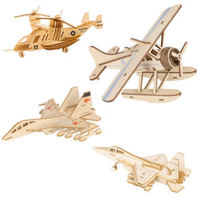 3D Wooden Aircraft Puzzle DIY Assembly Kit (Mix Design – 1 Set) the24kgal