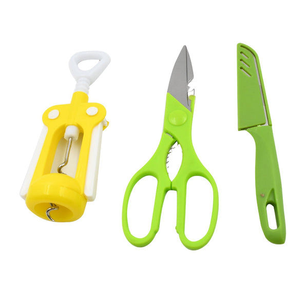 Multifunction Kitchen Tool Set – Stainless Steel & Plastic Knife and Scissors the24kgal