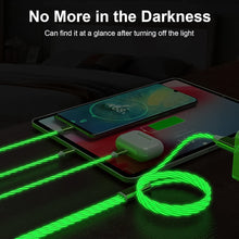 3 in 1 Charging Cable Light Up Fast Charger Multi Charging Cable (1 Pc) the24kgal