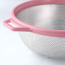 Stainless Steel Colander with Handle - Large Metal Mesh Basket Strainer (1 pc) the24kgal