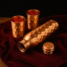 Copper Water Bottle 2 Glasses with Gift Box (3 Pcs Set) the24kgal
