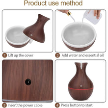 Mini Wooden Vase Pot Diffuser Cool Mist Atomization Humidifier (1 Pc) the24kgal