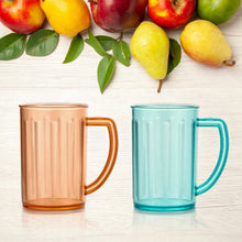 Stylish Juice Glass With Handle, Water Glass, Beer Glass, Milk Shake Glass, Multipurpose Glass Plastic Beer Mug, Unbreakable Beer Tasting Glasses, Clear Juice Glasses Suitable for Kids (2 pc) the24kgal
