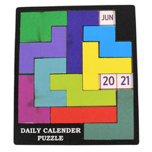 Wooden Daily Calendar Puzzle (Multicolor / 1 Set) the24kgal