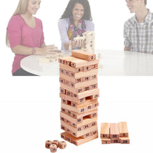 54 Pcs Blocks 4 Dices Wooden Tumbling Stacking Building the24kgal