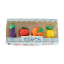 Mini Cute Veg & Fruit Erasers – 3D Colorful Eraser Set for Kids (4 Pc) the24kgal