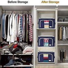Foldable Steel Frame Clothes Living Storage Organizer Handled Bag the24kgal