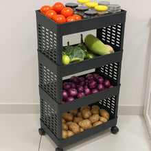 4-Layer Plastic Storage Rack with Wheels the24kgal