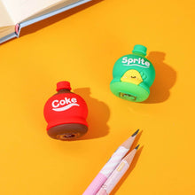 2-in-1 3D Cold Drink Bottle Shape Rubber Pencil Sharpener and Eraser Set, Stationery for Kids School Boys Girls, Birthday Return Gifts (1 Pc ) the24kgal