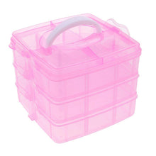 Versatile 18-Grid 3-Layer Transparent Plastic Organizer Box with Adjustable Dividers for Jewelry & Fishing Hooks the24kgal
