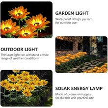 Garden Solar Sunflower Outdoor LED Light  Inserted Ground Simulation Plant (4 Pcs Set) the24kgal