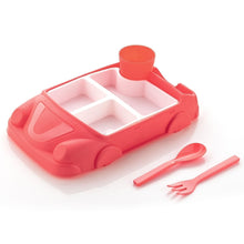 Kid's Car Shaped Plates Cup / Lunch Box Dinnerware Set (4 Pcs Set / 1000 ML Lunch Box) the24kgal