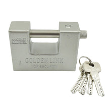 94mm Stainless Steel Padlock: Rectangular, Hardened Steel, 5 Keys the24kgal