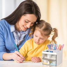 2 Layer 5 Compartment Desk Organizer with Transparent Drawer (1 Pc / 15×13×11 Cm) the24kgal