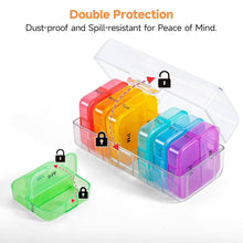 Weekly 7 Day Rainbow Color Pill Organizer Box the24kgal