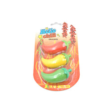 3D Fancy Colorful Chili Shape Erasers – Mini Novelty Eraser Set (3 Pc) the24kgal