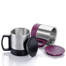 Stainless Steel Coffee/Tea Cup, Stainless Steel Lid Cover Hot Coffee/Tea Mug Hot Insulated Double Wall Stainless Steel, Coffee and Milk Cup with Lid & Handle Easy To Carry - Coffee Cup (1 Pc) the24kgal