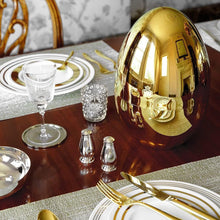 Premium Cutlery Set 24 Pcs with Oval Shaped Stand | Beautiful Stylish Oval Designed Cutlery Sets, Egg-Shaped Luxury Spoon Holder Set  (Golden / 24 pcs set) the24kgal