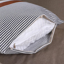 Pillow Covers, leather & cotton Cushion Covers (16 × 16 Inch / 1 Pair / 2 Pc) the24kgal