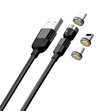 3 in 1 Magnetic USB Charging Cable | USB-c Android and Lightning with Extra Protecting Nylon| Strong Magnetic Cable with Full Rotation Support Fast Charging the24kgal