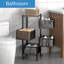 Metal Square High Quality Kitchen Trolley with Wheels (4 Layer / 1 Pc) the24kgal