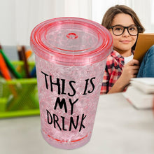 Plastic Creative Cold Drink Cup, Reusable Tea Coffee Tumbler with Lid and Straw, Double Wall Plastic Drinking Sport Bottle, Travel Tumbler the24kgal