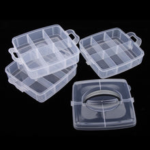 3-Tier 18 Sections Transparent Stackable Adjustable Compartment Slot Plastic Craft Storage Box the24kgal