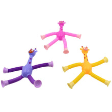 LED Telescopic Suction Cup Giraffe Toy,  Tubes Fidget Toys, Shape Changing Telescopic Sensory Tubes Fidget Tubes Sensory Toys Suction Toy, Funny Gift (3 Pcs Set) the24kgal