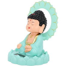 Plastic Solar Powered Moving Head Sitting Action Buddha Statue (1 Pc / Mix Color) the24kgal