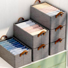 FOLDABLE STORAGE BOX HANDLES, COTTON AND LINEN STORAGE BINS AND BASKETS ORGANIZER FOR NURSERY, CLOSET, BEDROOM, HOME (45 Cm) the24kgal