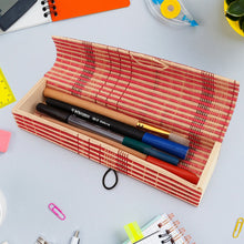 Multi-Purpose Handcrafted Bamboo Mat Style Pen Pencil & Makeup Box (1 Pc) the24kgal