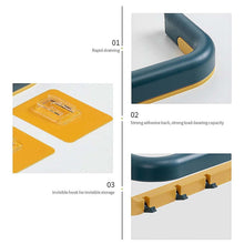 Wall-Mounted Double Bar Towel Holder with Hooks & Adjustable Folding Shelf the24kgal