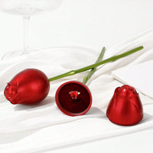 Plastic Red Rose Couple Rings Box-Fancy Rings Box (No Rings Included / 1 pc) the24kgal